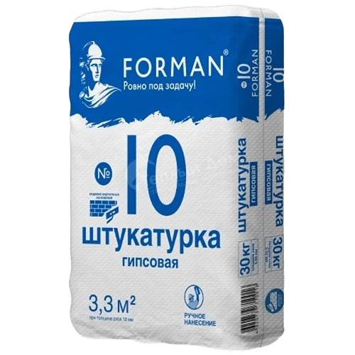 Штукатурка гипсовая ручного нанесения, Forman №10, 30 кг Professional