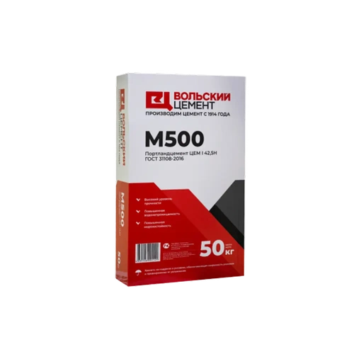 Цемент M500 Портланд Вольск ГОСТ 31108-2020 50кг/30шт на поддоне