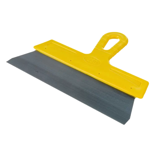 Шпатель фасадный Master из нержавеющей стали, жёлтая рукоятка, 250 мм, Бибер