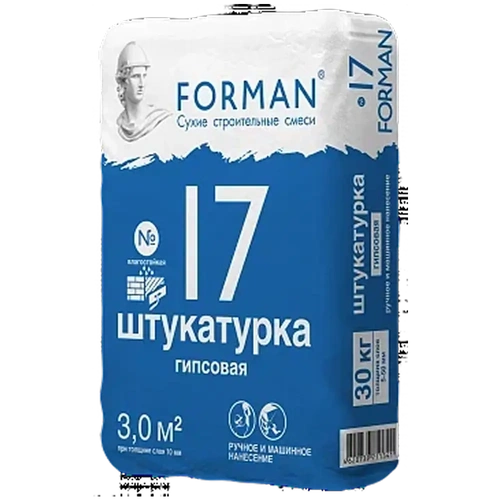 Штукатурка гипсовая влагостойкая Форман 17 30кг