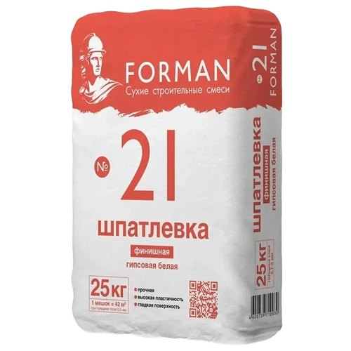 Шпатлевка гипсовая финишная белая Forman №21, 25кг
